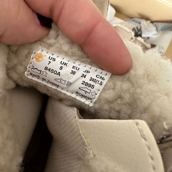 Timberland EK Granby 8450A Taupe Sherpa Zip Waterproof Ankle Boots Womens 7 - Picture 5 of 6